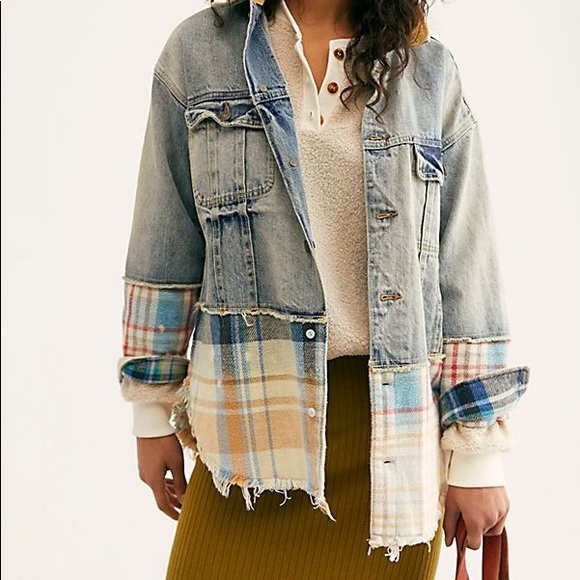 flannel jean jacket womens